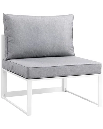 Modway Outdoor Fortuna Armless Outdoor Patio Chair In Metallic