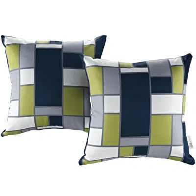 Modway Outdoor Indoor Two All Weather Patio Throw Pillows In Rectangle