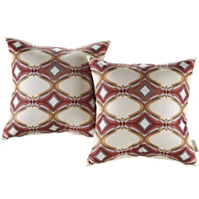Modway Outdoor Indoor Two All Weather Patio Throw Pillows In Repeat