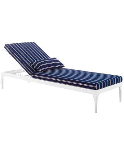 Modway Outdoor Perspective Cushion Outdoor Patio Chaise Lounge Chair In Blue