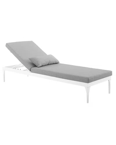 Modway Outdoor Perspective Cushion Outdoor Patio Chaise Lounge Chair In Gray
