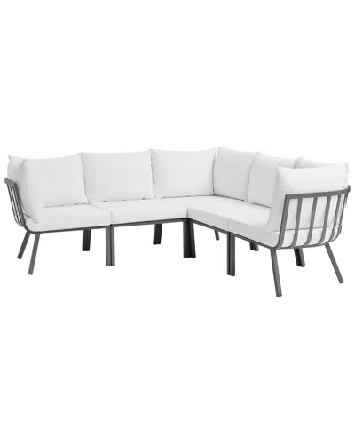 Modway Outdoor Riverside 5pc Outdoor Patio Aluminu In White
