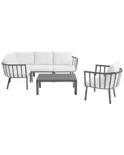 Modway Outdoor Riverside 6 Piece Outdoor Patio Alu In Gray