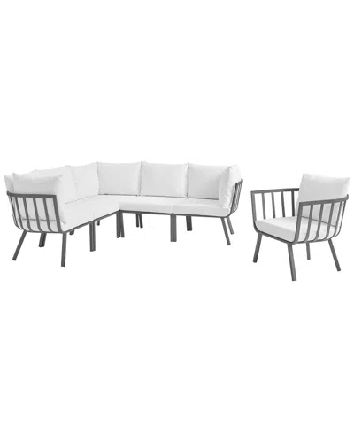 Modway Outdoor Riverside 6 Piece Outdoor Patio Alu In White