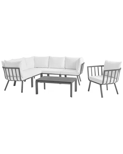 Modway Outdoor Riverside 7 Piece Outdoor Patio Alu In White