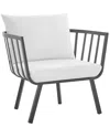 Modway Outdoor Riverside Outdoor Patio Aluminum Armchair In White