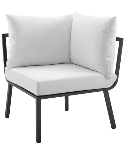 Modway Outdoor Riverside Outdoor Patio Aluminum Corner Chair In White/gray