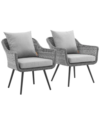 Modway Outdoor Set Of 2 Endeavor Wicker & Rattan Armchairs