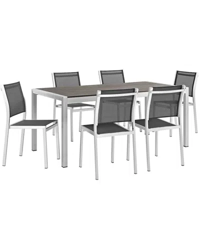Modway Outdoor Shore 7pc Outdoor Patio Aluminum Di In Gray