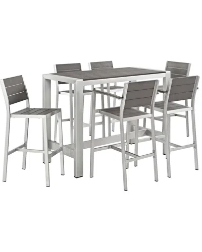 Modway Outdoor Shore 7pc Outdoor Patio Aluminum Di In Gray