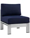 Modway Outdoor Shore Armless Sectional Outdoor Patio Aluminum Chair