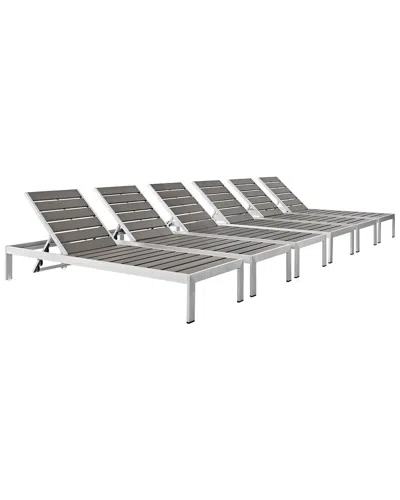 Modway Outdoor Shore Chaise Outdoor Patio Aluminum In Gray