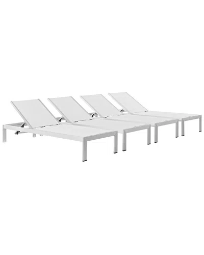 Modway Outdoor Shore Chaise Outdoor Patio Aluminum In White
