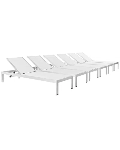 Modway Outdoor Shore Chaise Outdoor Patio Aluminum In White