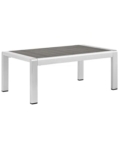 Modway Outdoor Shore Outdoor Patio Aluminum Coffee Table In Gray