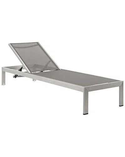 Modway Outdoor Shore Outdoor Patio Aluminum Mesh Chaise In Gray