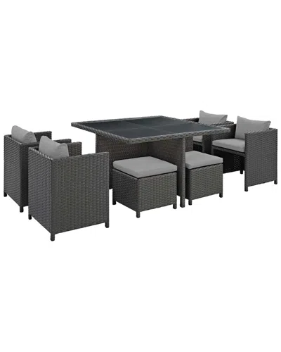 Modway Outdoor Sojourn 9 Piece Outdoor Patio Sunbr In Gray