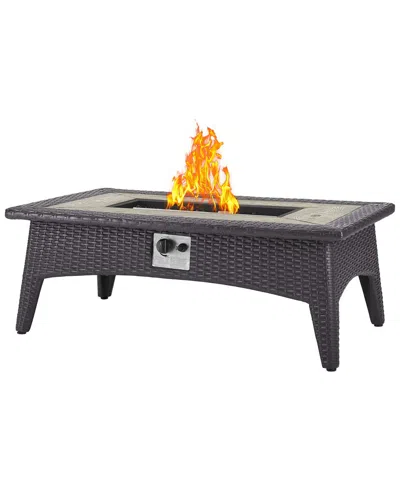 Modway Outdoor Splendor 43.5in Rectangle Outdoor Patio Fire Pit Table In Multi