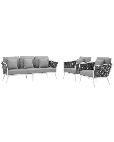 Modway Outdoor Stance 3pc Outdoor Patio Aluminum S In Gray