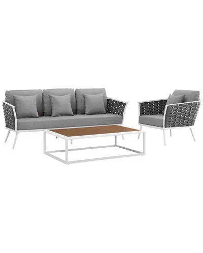 Modway Outdoor Stance 3pc Outdoor Patio Aluminum S In Gray