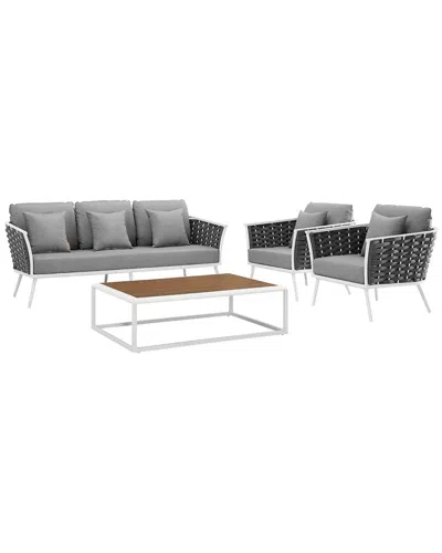 Modway Outdoor Stance 4pc Outdoor Patio Aluminum S In Gray