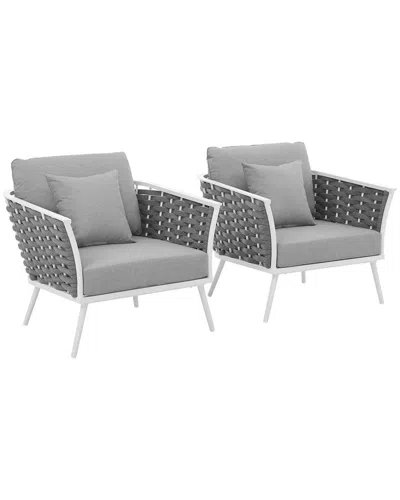 Modway Outdoor Stance Armchair Outdoor Patio Aluminum Set Of 2 In Multi