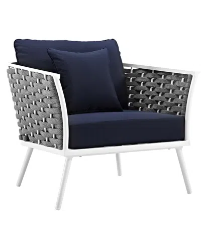 Modway Outdoor Stance Outdoor Patio Aluminum Armchair In Blue