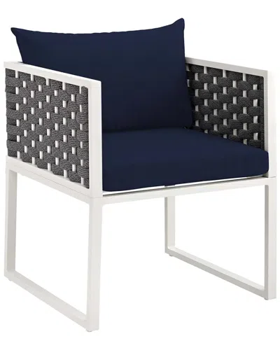 Modway Outdoor Stance Outdoor Patio Aluminum Dining Armchair In Blue