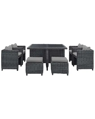 Modway Outdoor Summon 9 Piece Outdoor Patio Sunbre In Gray