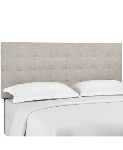 Modway Paisley Tufted Upholstered Linen Fabric Headboard In Neutral