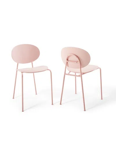 Modway Palette Dining Side Chair, Set Of 2 In Pink