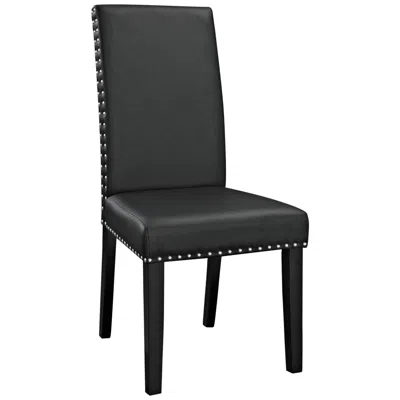 Modway Parcel 19" Wide Black Faux Leather Dining Side Chair