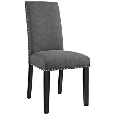 Modway Parcel 19" Wide High Back Gray Fabric Dining Side Chair