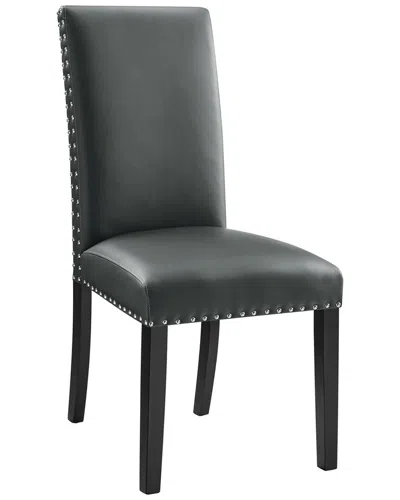 Modway Parcel Dining Faux Leather Side Chair In Black