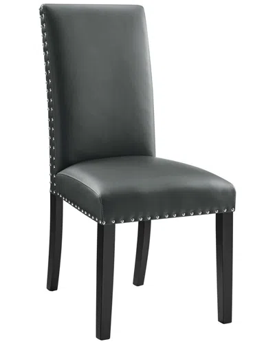 Modway Parcel Dining Faux Leather Side Chair In Grey