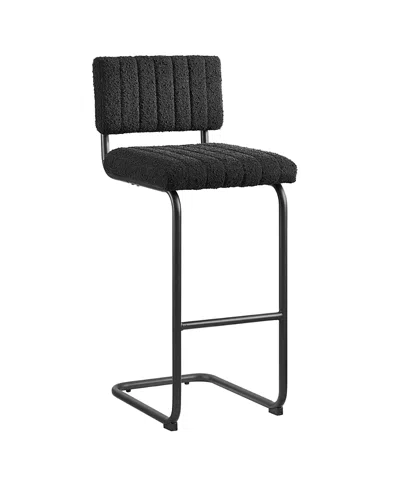 Modway Parity Boucle Bar Stools, Set Of 2 In Black