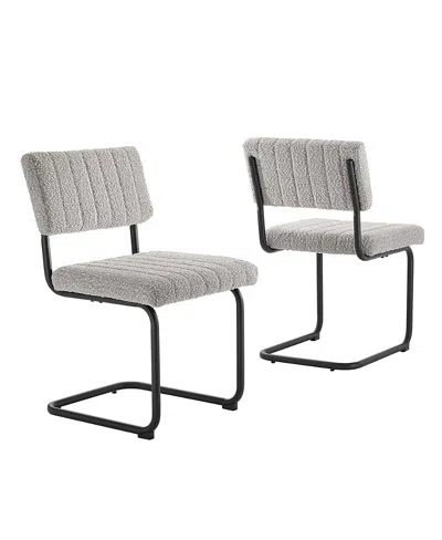 Modway Parity Boucle Dining Side Chairs, Set Of 2 In Gray