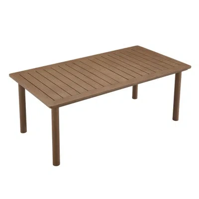 Modway Parkland 76" Outdoor Patio Aluminum Dining Table In Brown