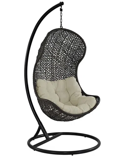 Modway Parlay Swing Outdoor Patio Lounge Chair In Brown
