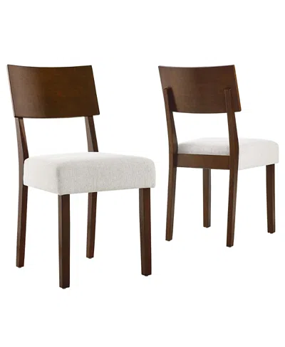 Modway Pax Wood Dining Side Chairs, Set Of 2 In Brown