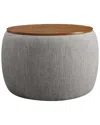 Modway Perla Woven Heathered Fabric Upholstered Storage Ottoman In Brown