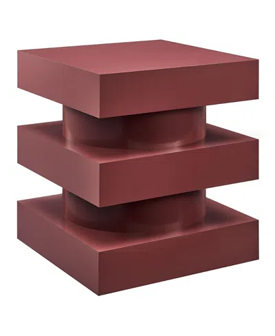 Modway Perpetuate Totem End Table In Burgundy