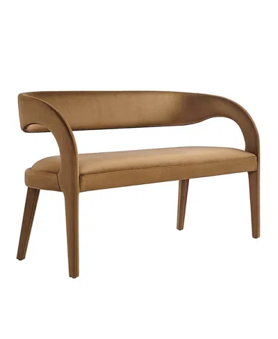 Modway Pinnacle Performance Velvet Accent Bench In Brown