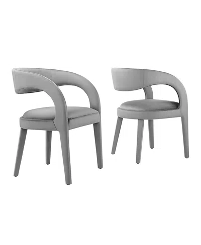 Modway Pinnacle Performance Velvet Dining Chair, Set Of 2 In Gray