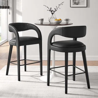 Modway Pinnacle Upholstered Stool In Black