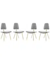 Modway Ponder Dining Side Chair Set Of 4 In Grey
