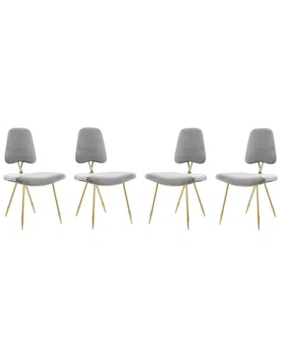 Modway Ponder Dining Side Chair Set Of 4 In Grey