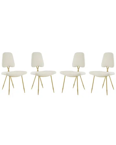Modway Ponder Dining Side Chair Set Of 4 In White