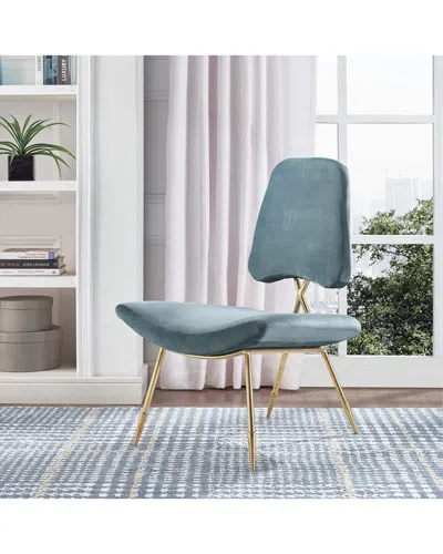 Modway Ponder Upholstered Velvet Lounge Chair In Blue