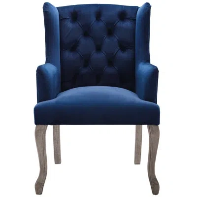 Modway Porch & Den Thornton Vintage Velvet Dining Armchair In Navy